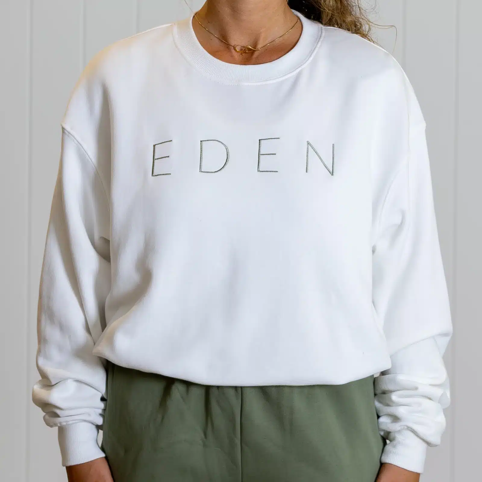 Eden Unisex White Crew Neck